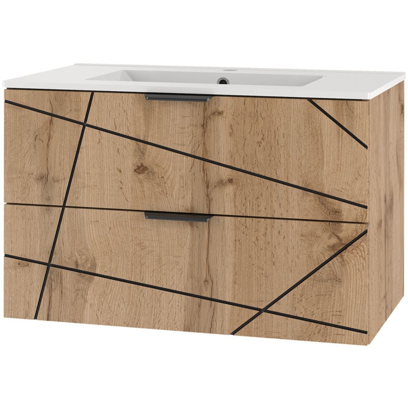 foto del prodotto mobile bagno con lavabo teren marrone 80cm