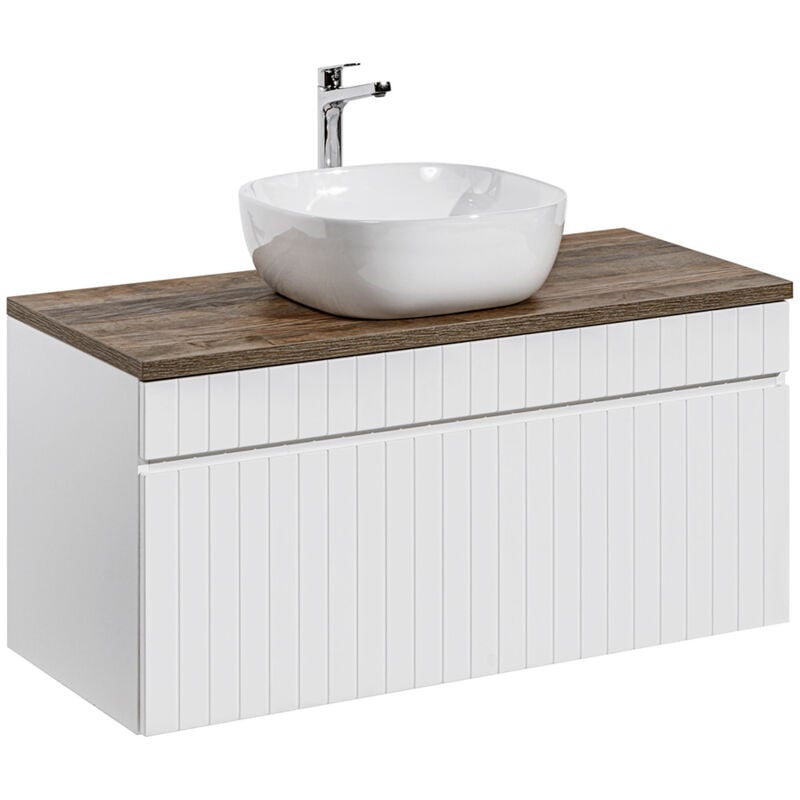 foto del prodotto mobile bagno con lavabo zelie bianco 100cm