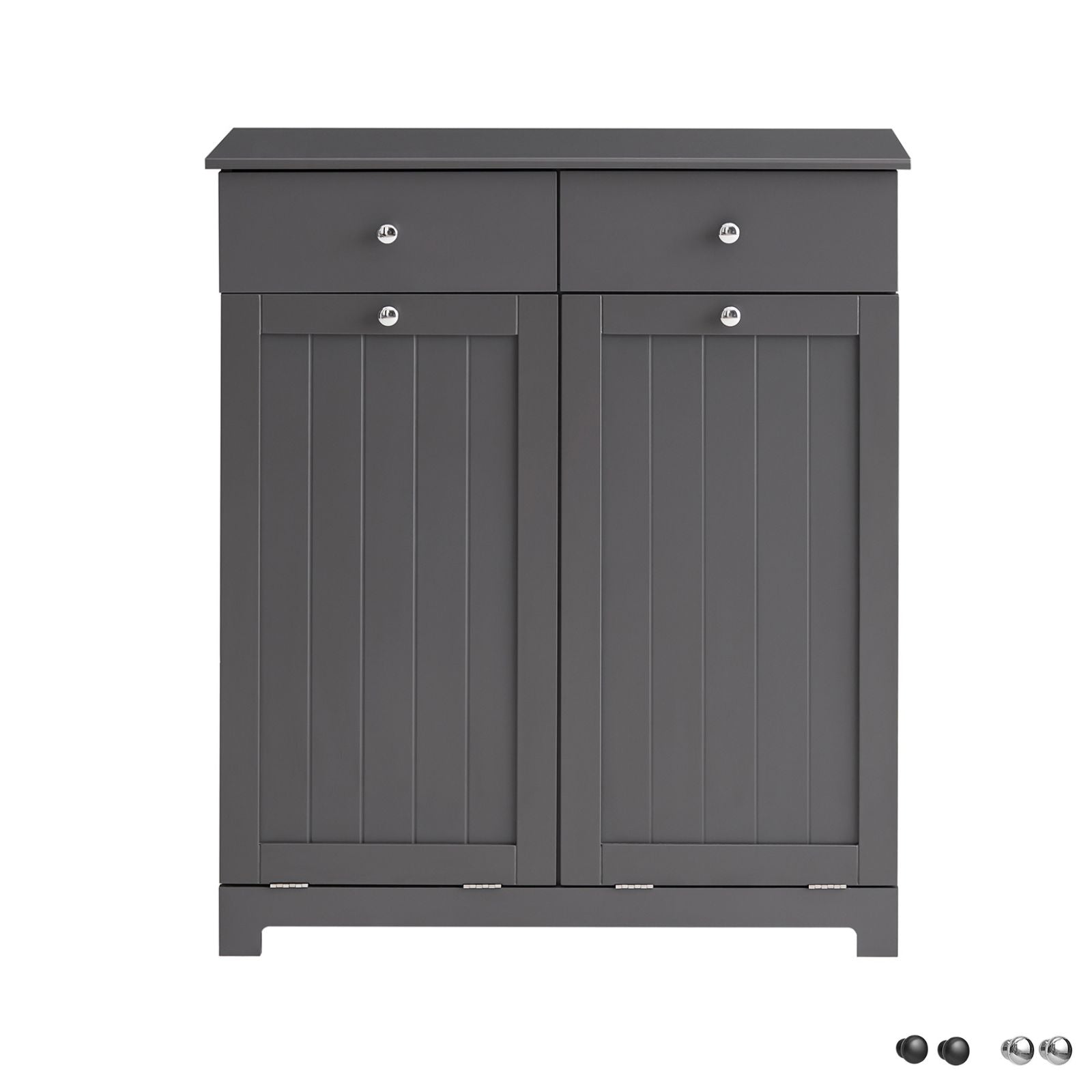 foto del prodotto mobile bagno con portabiancheria con 2 cesti portabiancheria e 2 cassetti grigio bzr33 dg sobuy