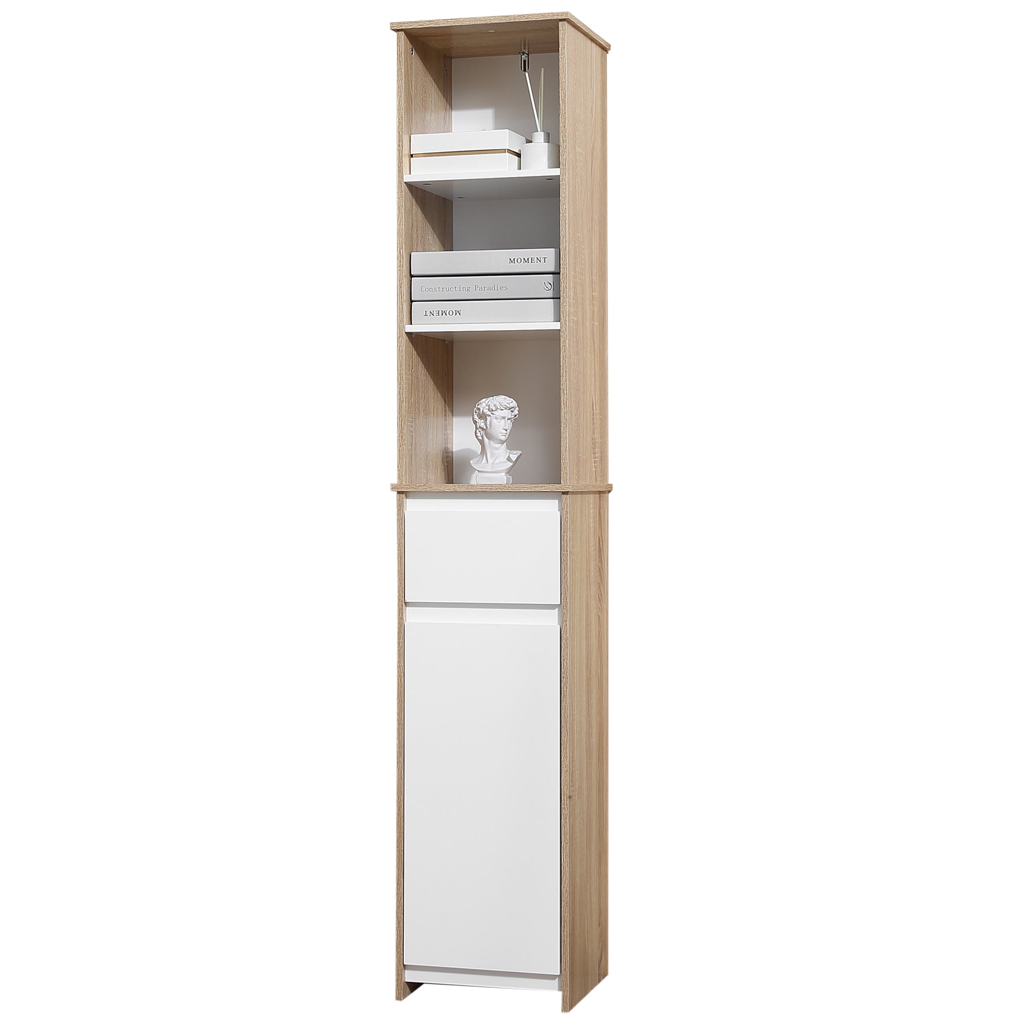 foto del prodotto mobile bagno con ripiani 32,6x30x171,2 cm in mdf bianco