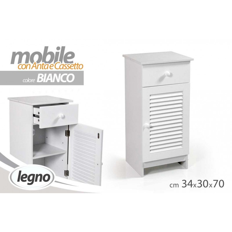 foto del prodotto mobile bagno cucina stile veneziano bianco con cassetto anta cm 34 x 30 x 70 h