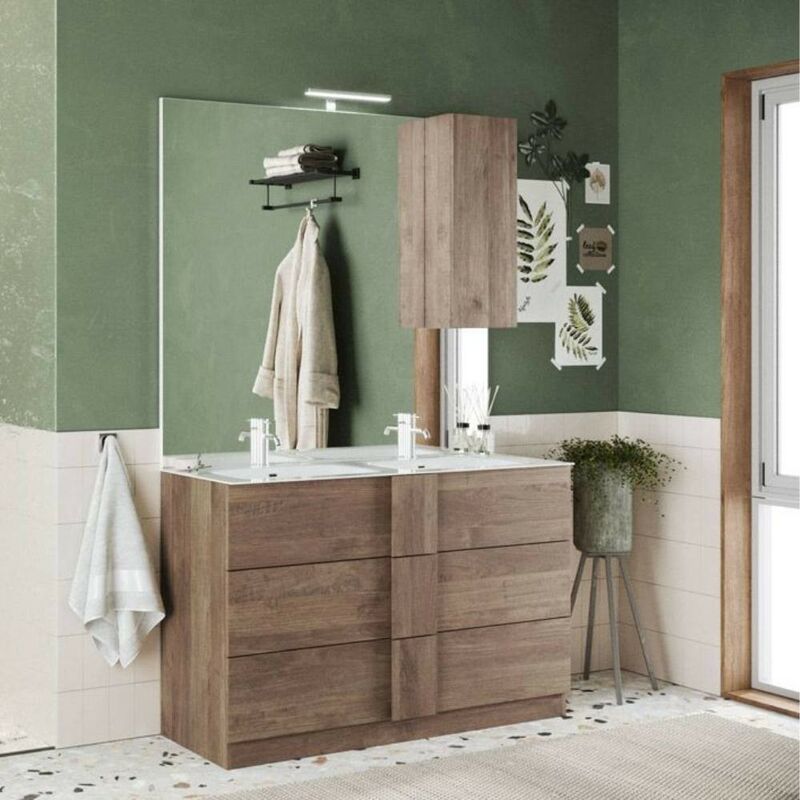 foto del prodotto mobile bagno doppia vasca salemi120 colore rovere mercure