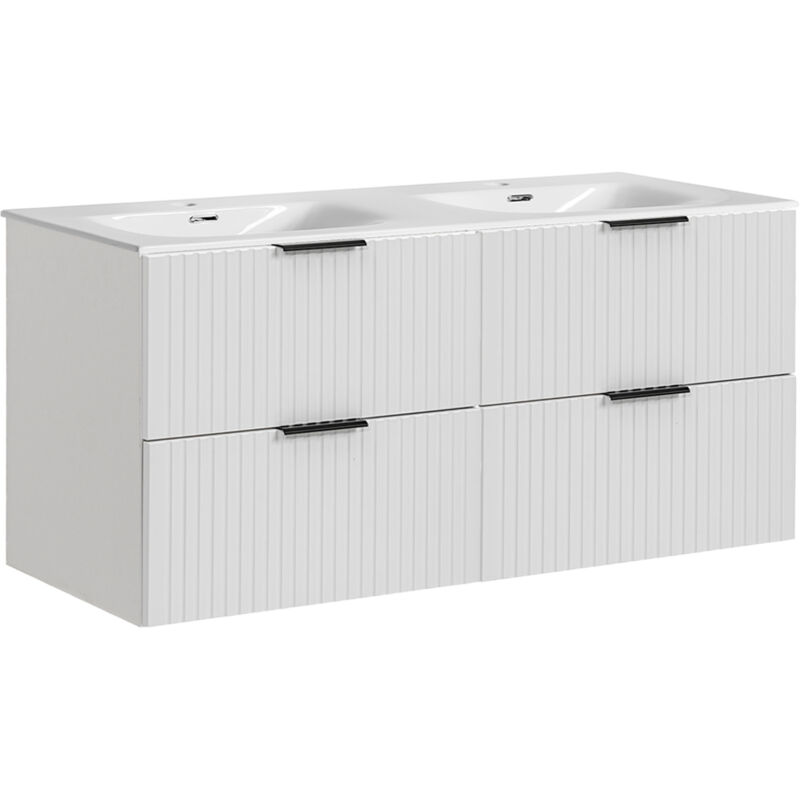 foto del prodotto mobile bagno doppio lavabo adriel bianco 120cm