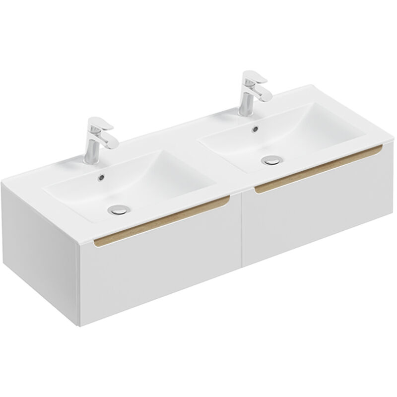 foto del prodotto mobile bagno doppio lavabo livia bianco 120cm