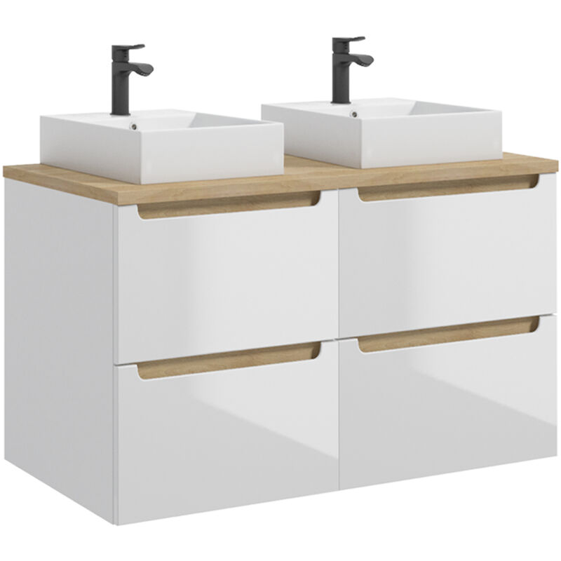 foto del prodotto mobile bagno doppio lavabo livia bianco 120cm