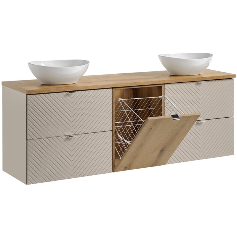 foto del prodotto mobile bagno doppio lavabo manoa cachemire 160cm