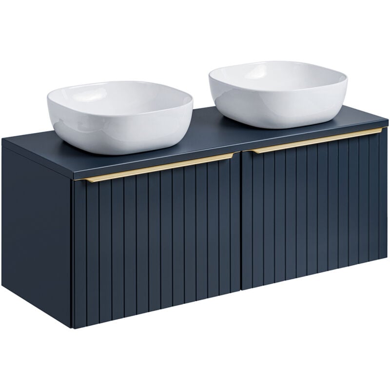 foto del prodotto mobile bagno doppio lavabo ros blu 120cm
