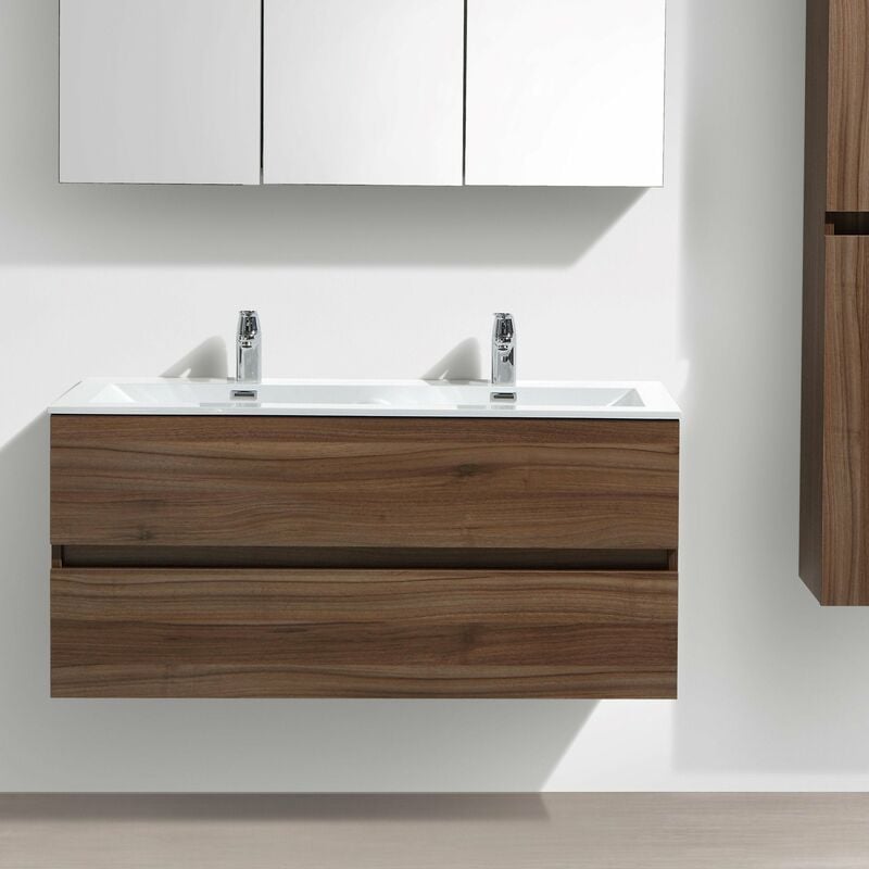 foto del prodotto mobile bagno doppio lavabo siena 120 cm noce