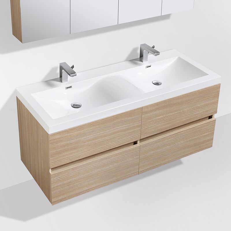foto del prodotto mobile bagno doppio lavabo siena 144 cm - rovere chiaro
