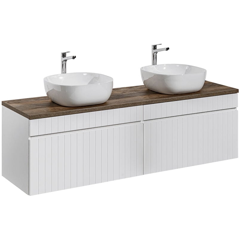 foto del prodotto mobile bagno doppio lavabo zelie bianco 160cm