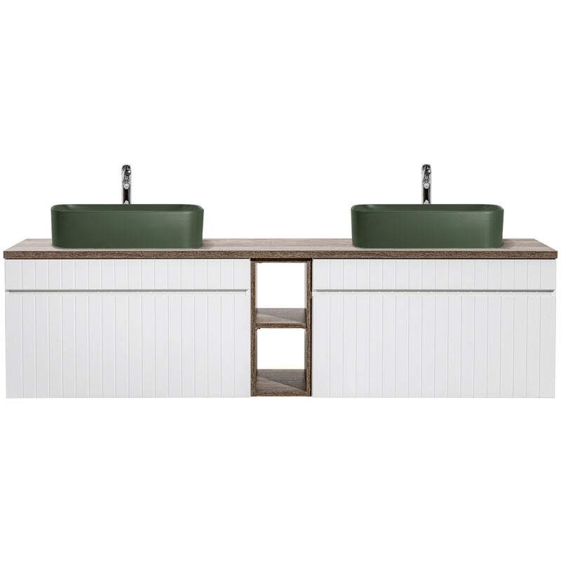 foto del prodotto mobile bagno doppio lavabo zelie bianco 180cm