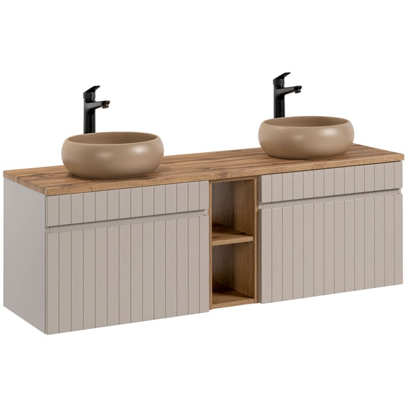 foto del prodotto mobile bagno doppio lavabo zelie cachemire 140cm