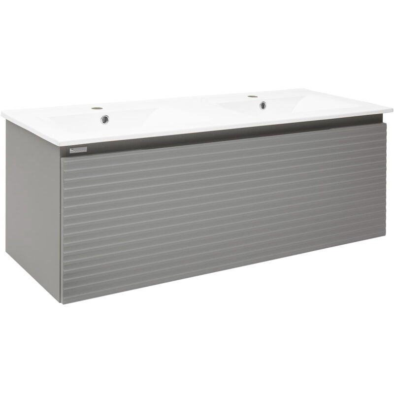 foto del prodotto mobile bagno e lavabo con lavabo savona 118x43x44,8 cm grigio opaco savona120gm naturel