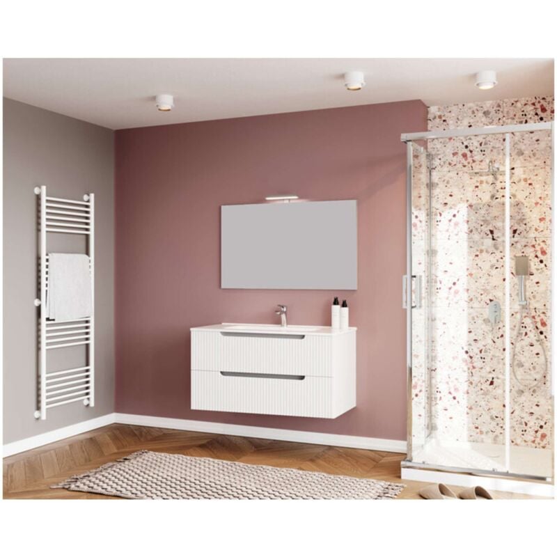 foto del prodotto mobile bagno ibiza 100 sospeso 2 cassetti bianco