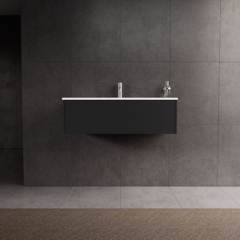 immagine 0 del prodotto mobile bagno l.100 con lavabo lucido nero opaco 1 inda