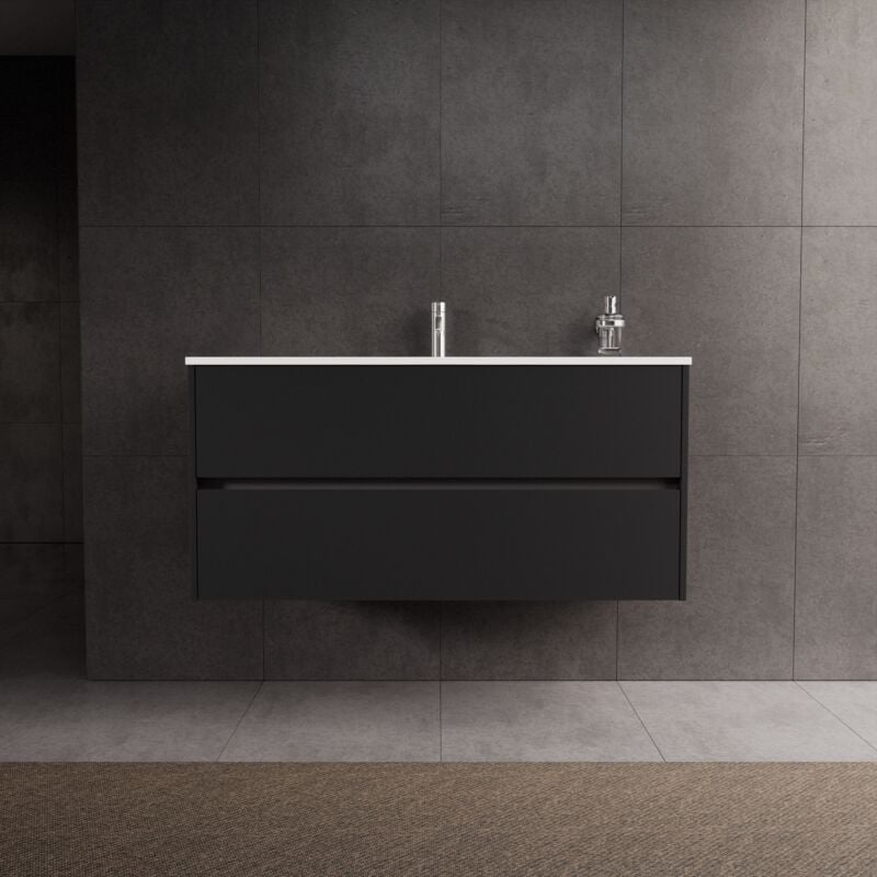 immagine 0 del prodotto mobile bagno l.120 con lavabo lucido nero opaco 2 inda