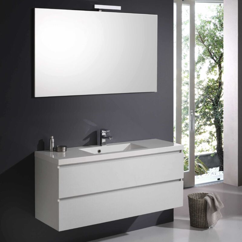 foto del prodotto mobile bagno manhattan con cassetti 120 cm in bianco foresta
