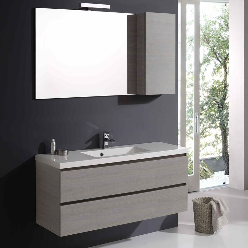 foto del prodotto mobile bagno manhattan con cassetti 120 cm specchio e pensile