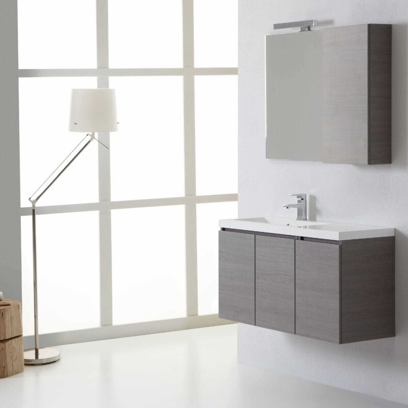 foto del prodotto mobile bagno manhattan profondit limitata con ante e pensile sinistro