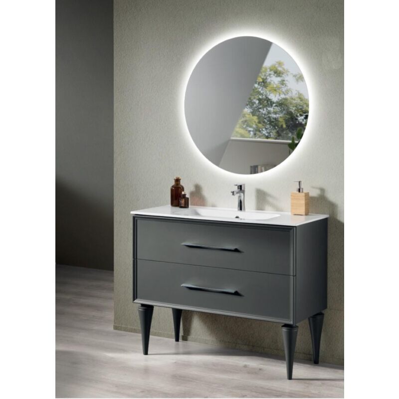 foto del prodotto mobile bagno moderno 100 cm antracite opaco 2 cassetti lavabo classic