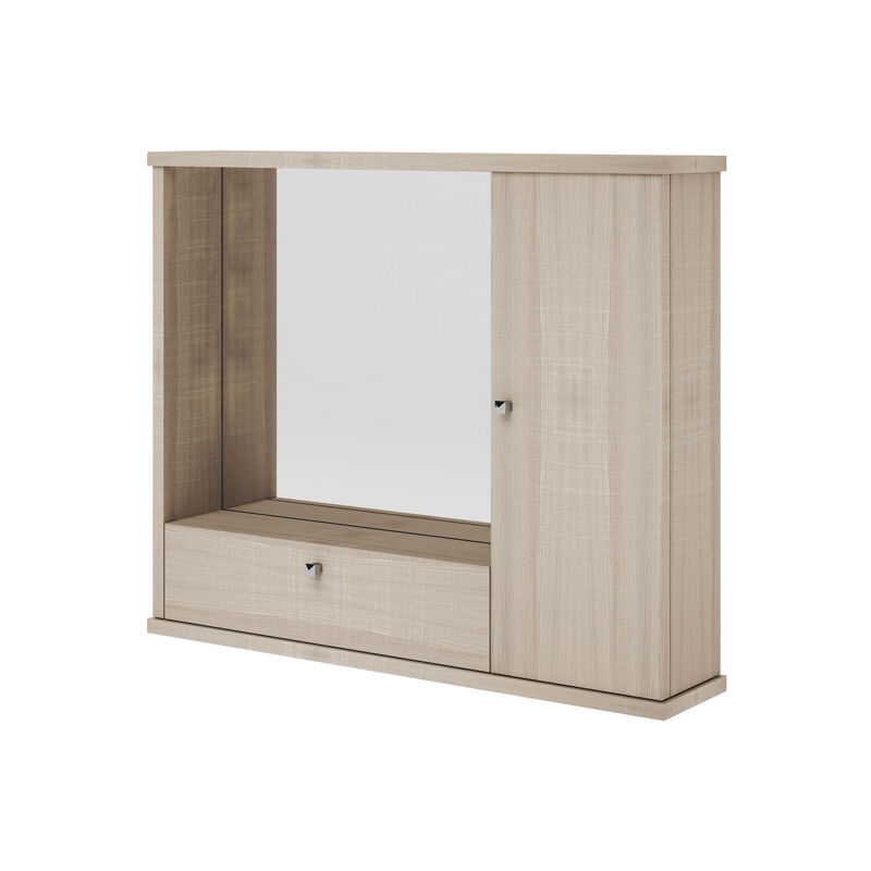 foto del prodotto mobile bagno olmo con specchio e luce, pensile bagno con