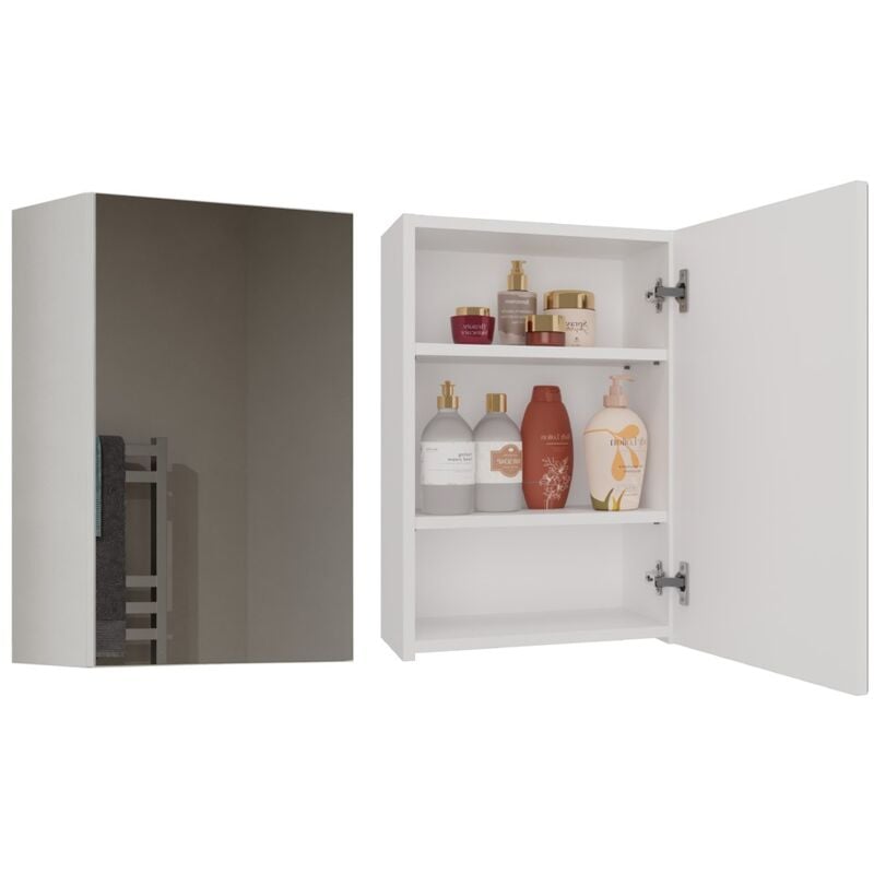 foto del prodotto mobile bagno pola 1 anta specchio bianco