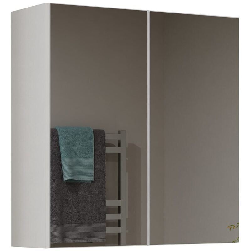 foto del prodotto mobile bagno pola 2 ante specchio bianco