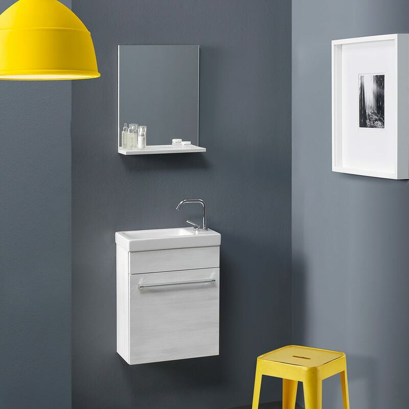 immagine 0 del prodotto mobile bagno salva spazio 42 x 55,60 cm in quercia bianco smart