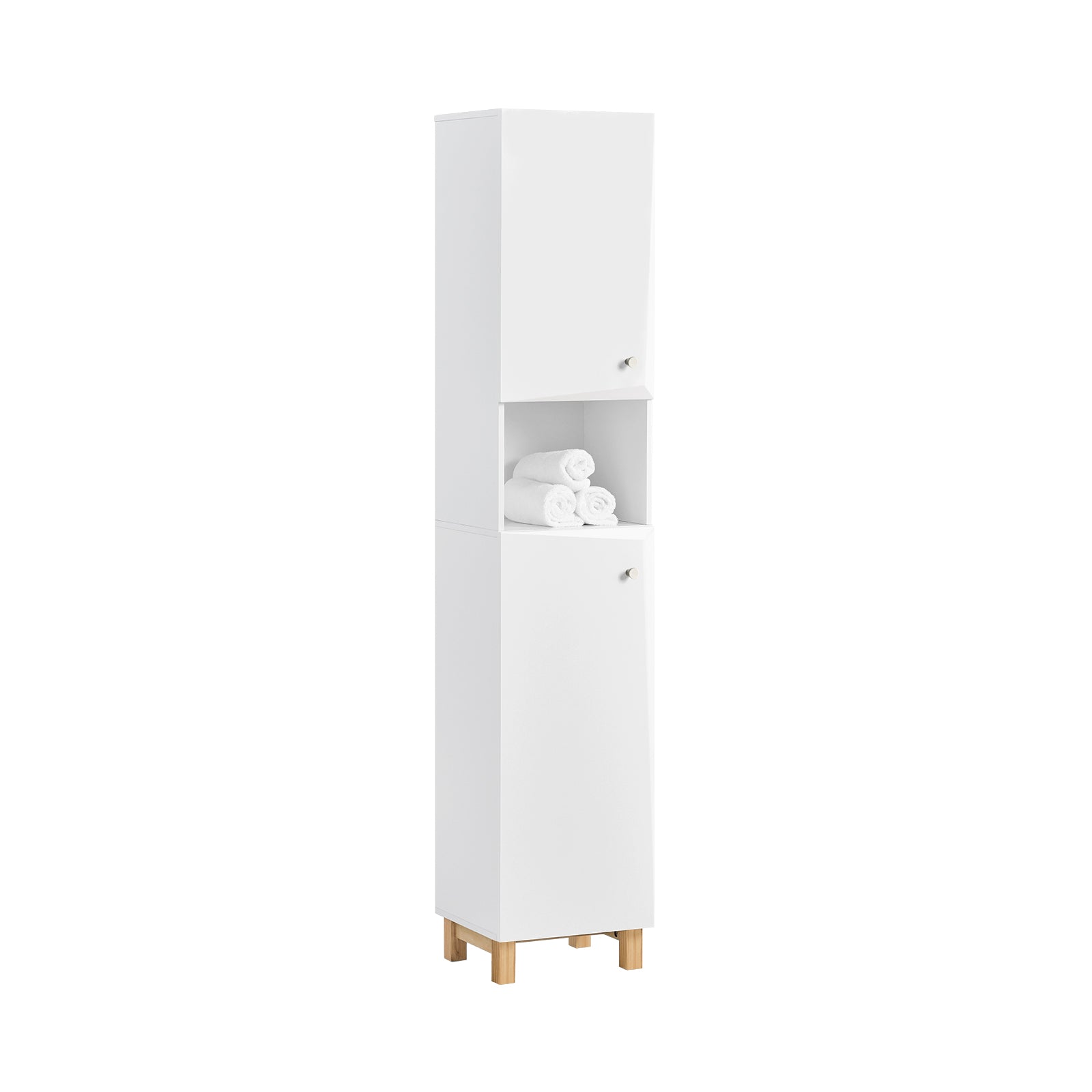 foto del prodotto mobile bagno salvaspazio mobile alto colonna bagno angolare bianco 34x30x170cm bzr91 w sobuy