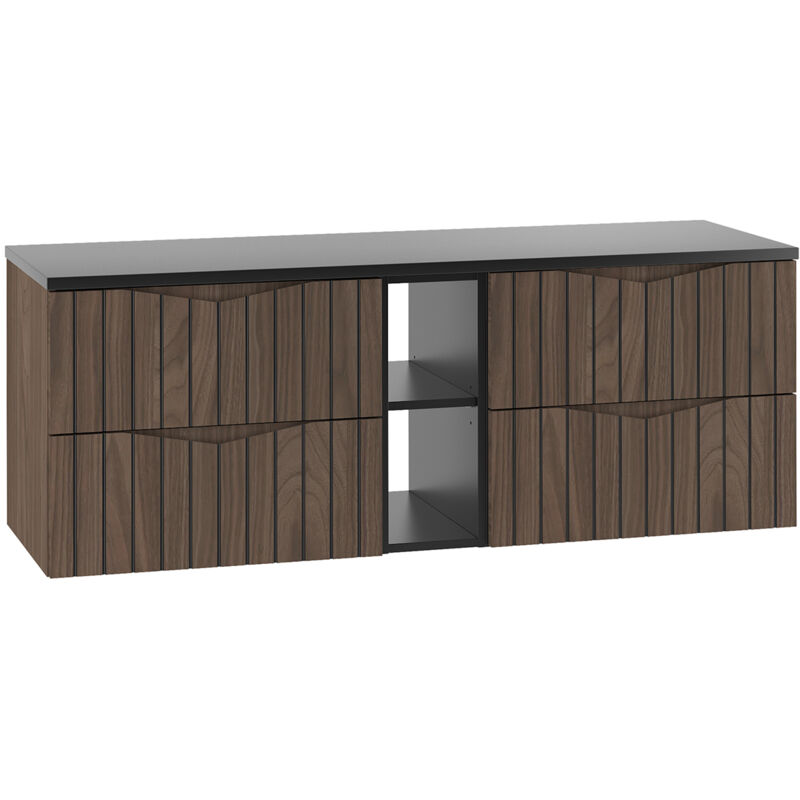 foto del prodotto mobile bagno senza lavabo siena marrone e nero 140cm