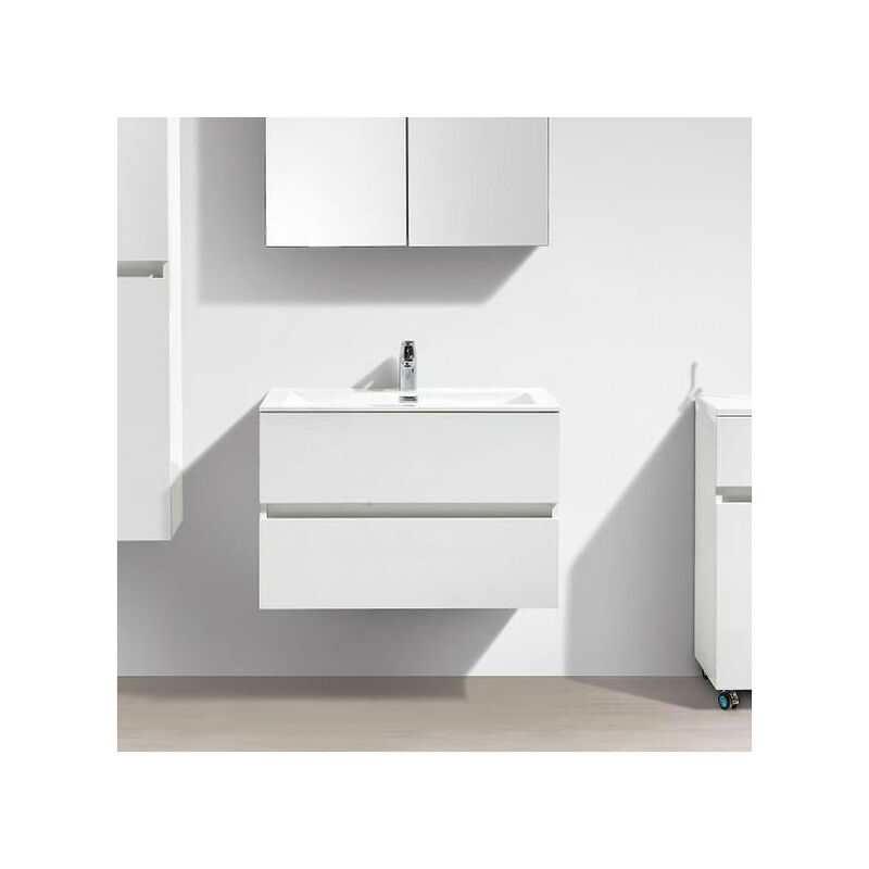 foto del prodotto mobile bagno singolo lavabo siena 80 cm - laccato bianco
