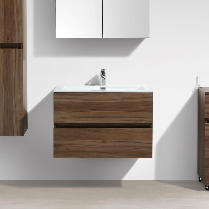 foto del prodotto mobile bagno singolo lavabo siena 80 cm noce