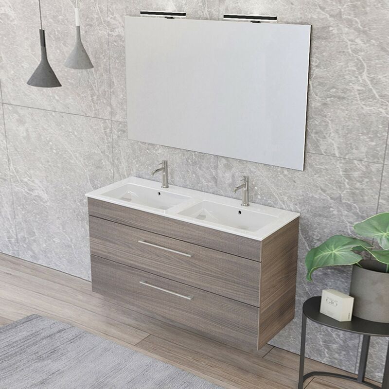foto del prodotto mobile bagno sospeso 120 cm smart olmo con specchio
