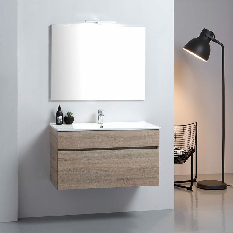 foto del prodotto mobile bagno sospeso 90cm in quercia naturale sole