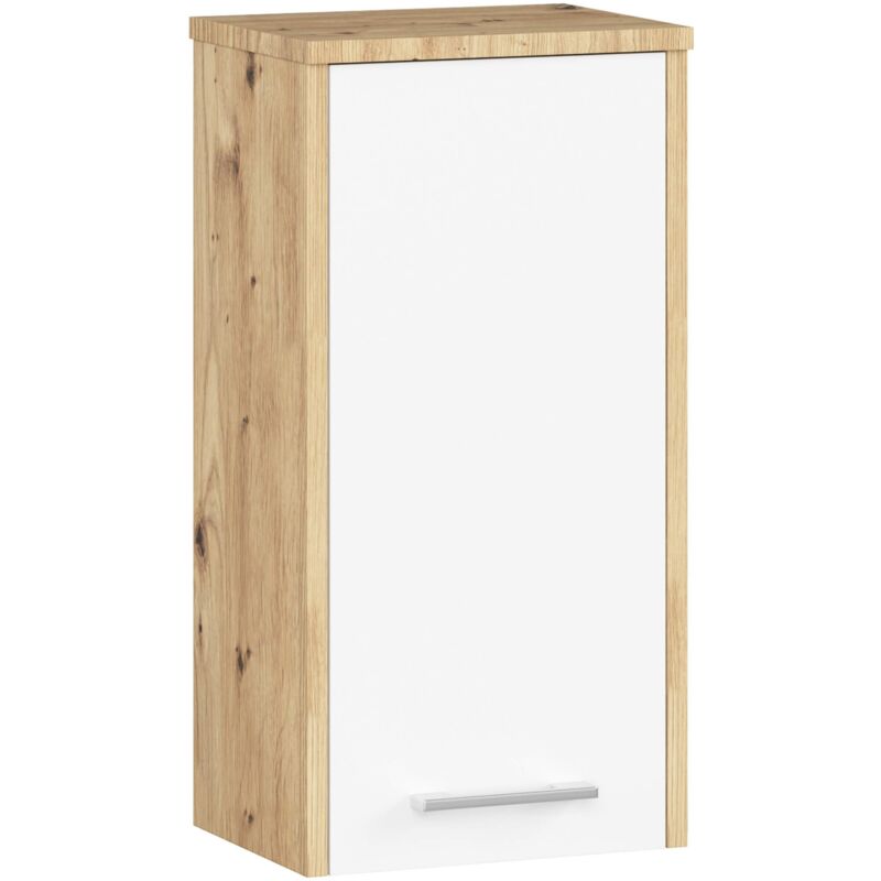 foto del prodotto mobile bagno sospeso akord fin quercia artisan 30 cm 1 anta inserto frontale bianco 30x22,5x60 cm
