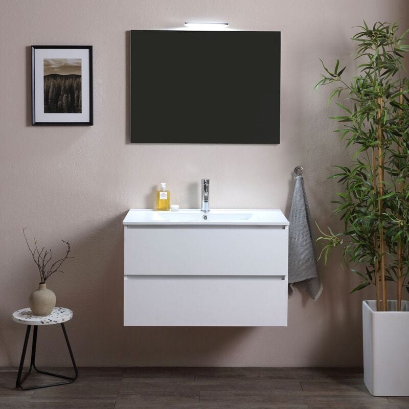 foto del prodotto mobile bagno sospeso cm 90 con cassetti bianco export berlin