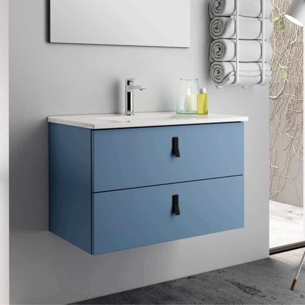 foto del prodotto mobile bagno sospeso colore blu 2 cassetti invicta 60x45x48h