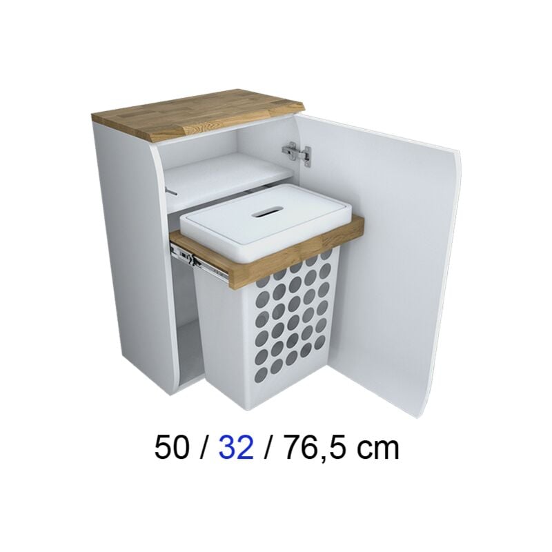 foto del prodotto mobile bagno sospeso con portabiancheria, 5032765 cm