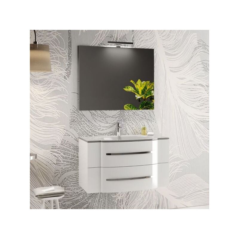 foto del prodotto mobile bagno sospeso con specchiera e lavabo integrato modello desire' 90cm composizione completa mobo
