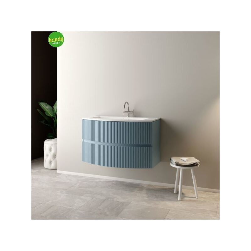 foto del prodotto mobile bagno sospeso curvo santi mobo 90cm azzurro polvere