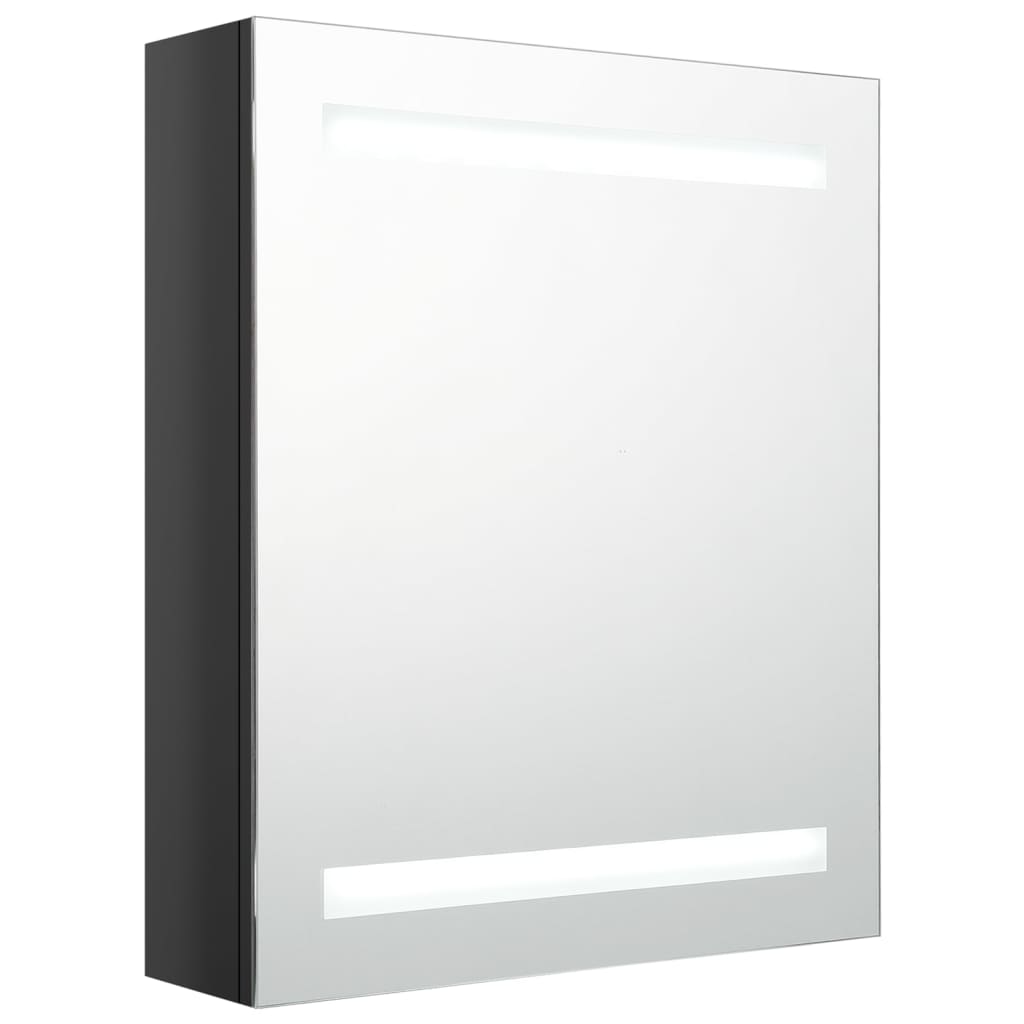 foto del prodotto mobile bagno specchio led 50x14x60 cm nero lucido 02 0006615