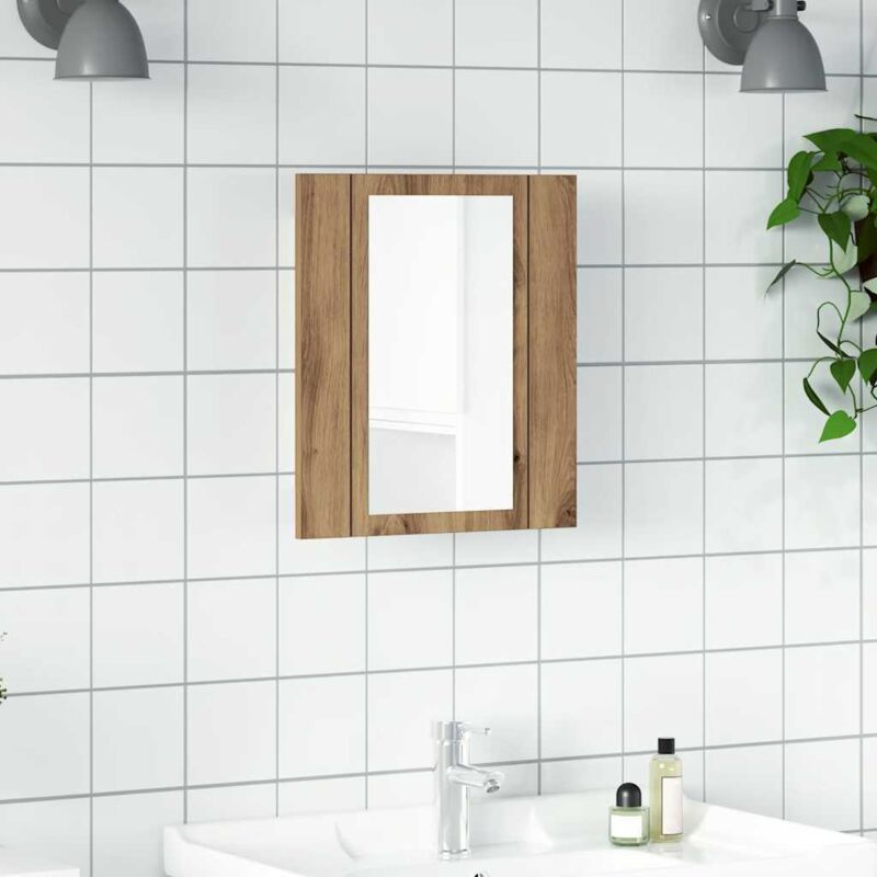 foto del prodotto mobile bagno specchio led rovere 40x12x45 cm multistrato vidaxl