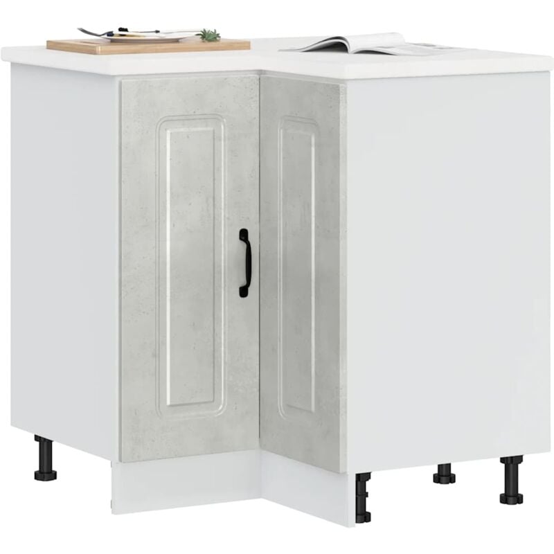 foto del prodotto mobile base ad angolo cucina kalmar grigio cemento truciolato vidaxl