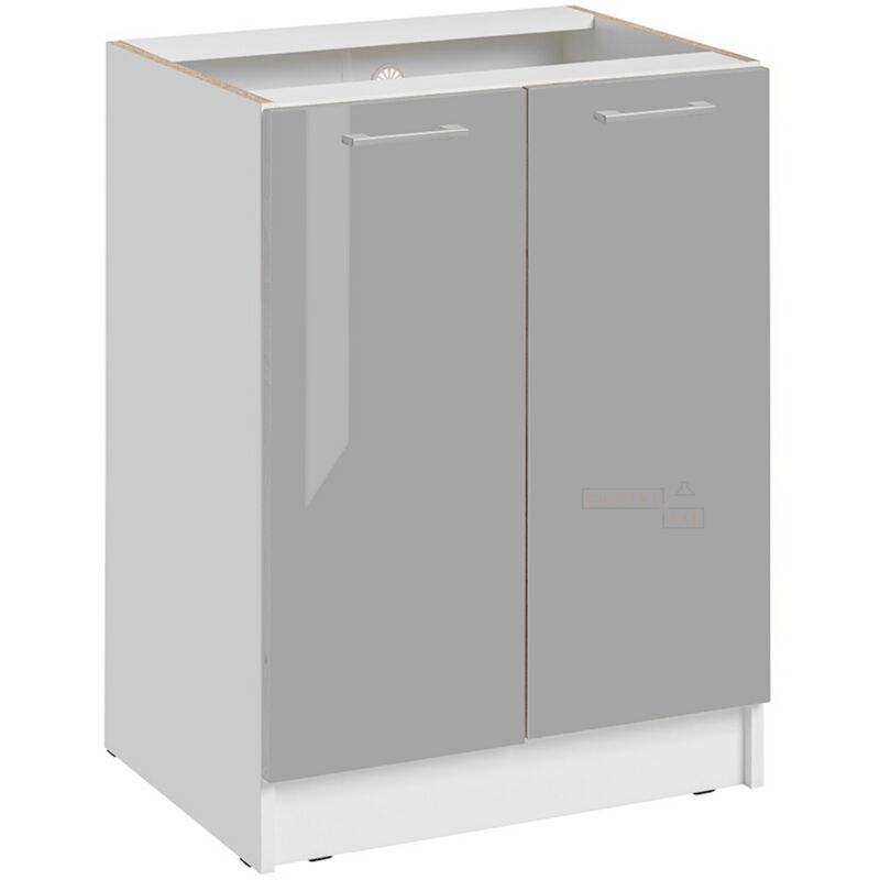 foto del prodotto mobile base da cucina eco grigio brillante a 2 ante l 60 cm