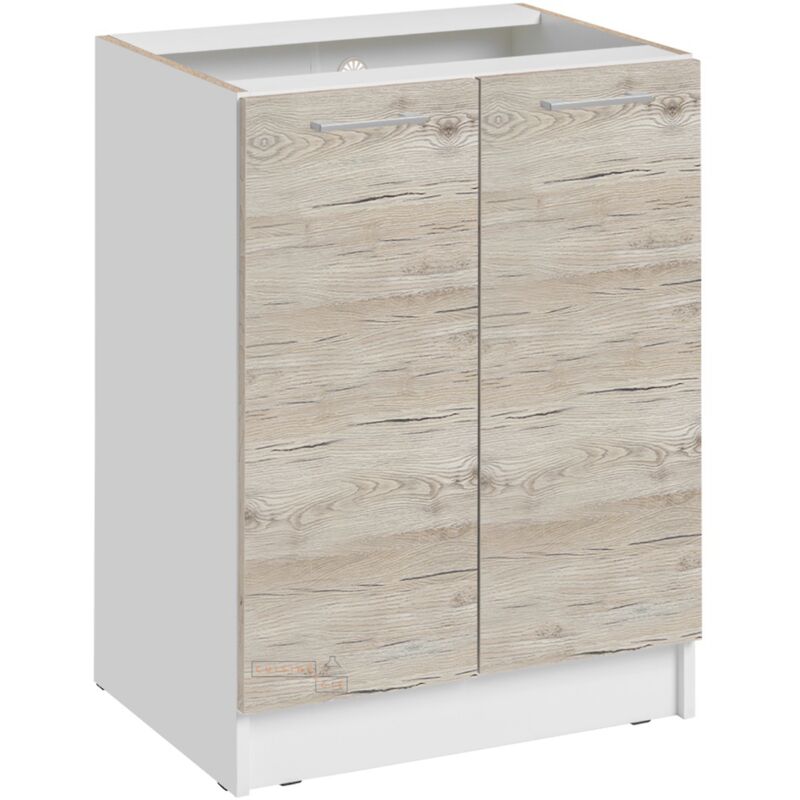 foto del prodotto mobile base da cucina eco noce sbiancato a 2 ante l 60 cm