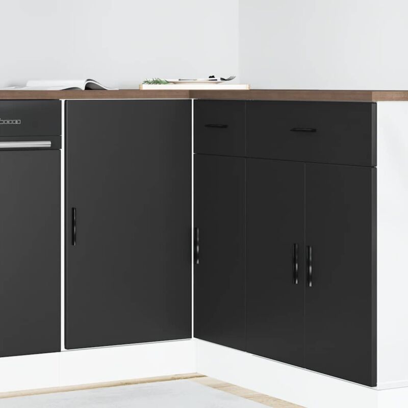 foto del prodotto mobile base da cucina lyon nero in legno multistrato vidaxl