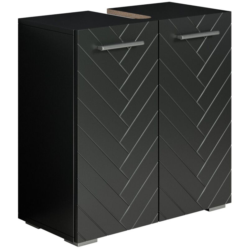 foto del prodotto mobile base jupiter 60 x 30 x 60 cm nero opaco motivo a spina di pesce