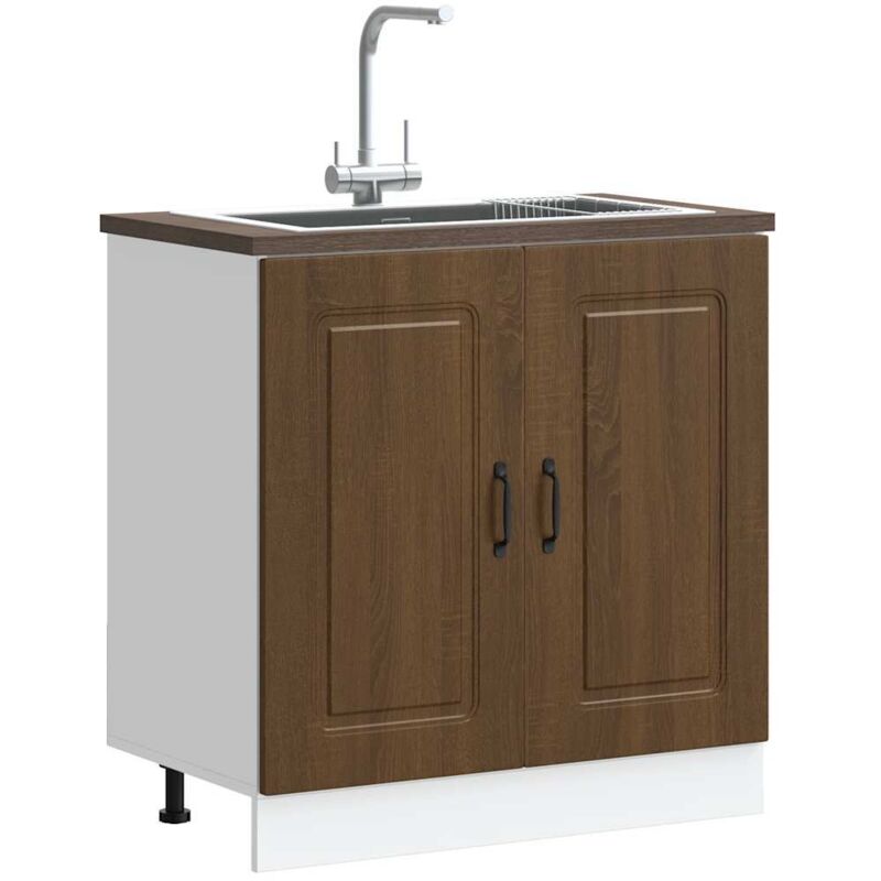 foto del prodotto mobile base lavello kalmar rovere marrone 80x46x81,5 cm vidaxl 610829