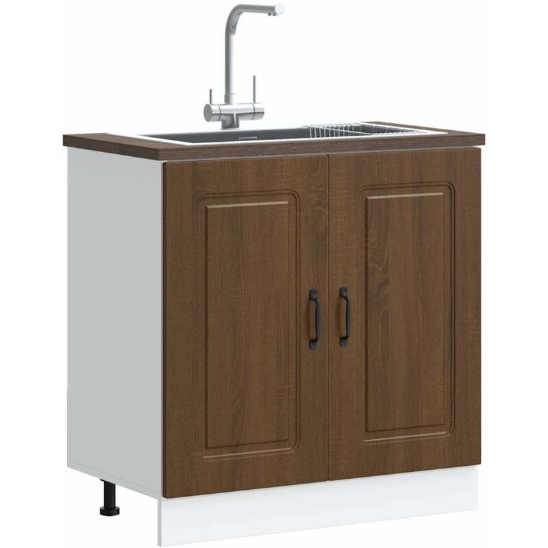 foto del prodotto mobile base lavello kalmar rovere marrone 80x46x81,5 cm vidaxl