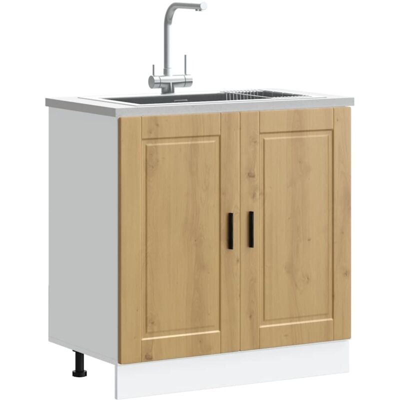 foto del prodotto mobile base lavello porto rovere artigianale 80x46x81,5 cm - vidaxl